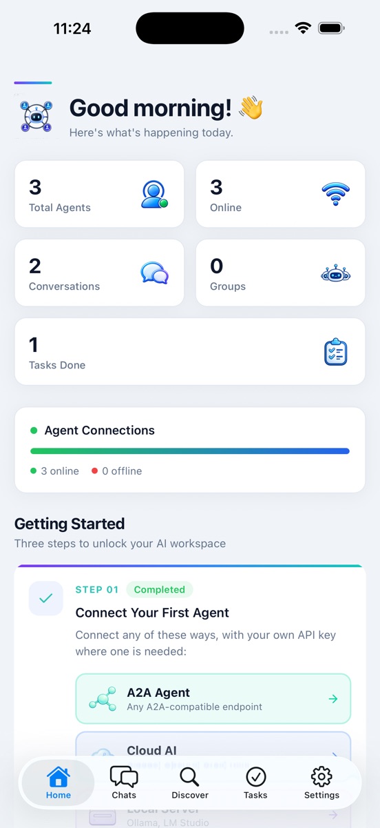 AgentChat Hub light mode screen 4