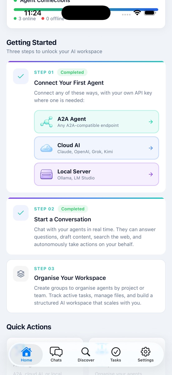 AgentChat Hub light mode screen 6