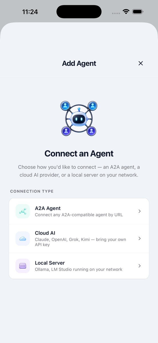 AgentChat Hub light mode screen 5